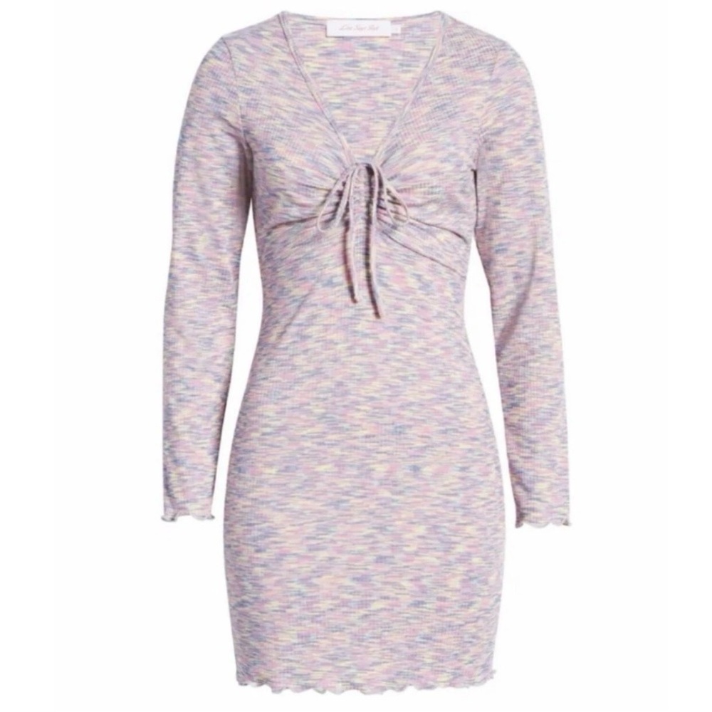 LISA SAYS GAH Berry Lotta Long Sleeved‎ Ribbed Space Dyed Mini Dress